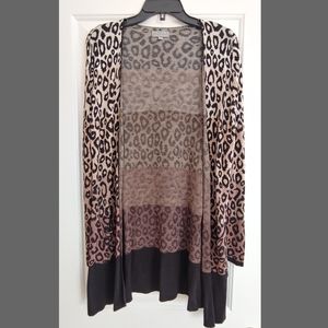 Joseph A. Leopard Print Cardigan - Size M